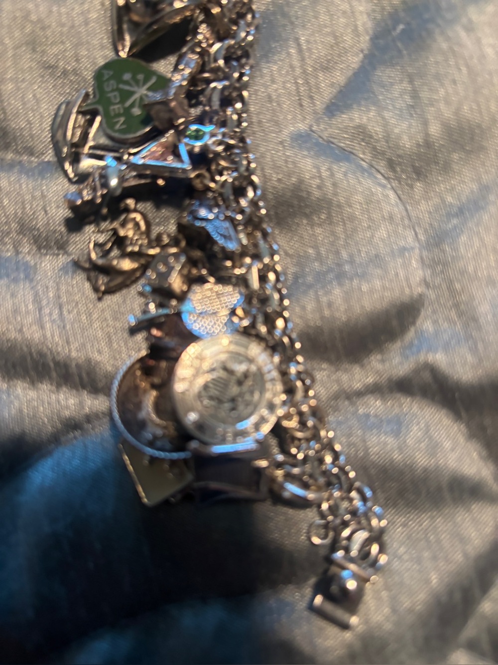sterling silver vintage charm bracelet - Picture 6 of 11